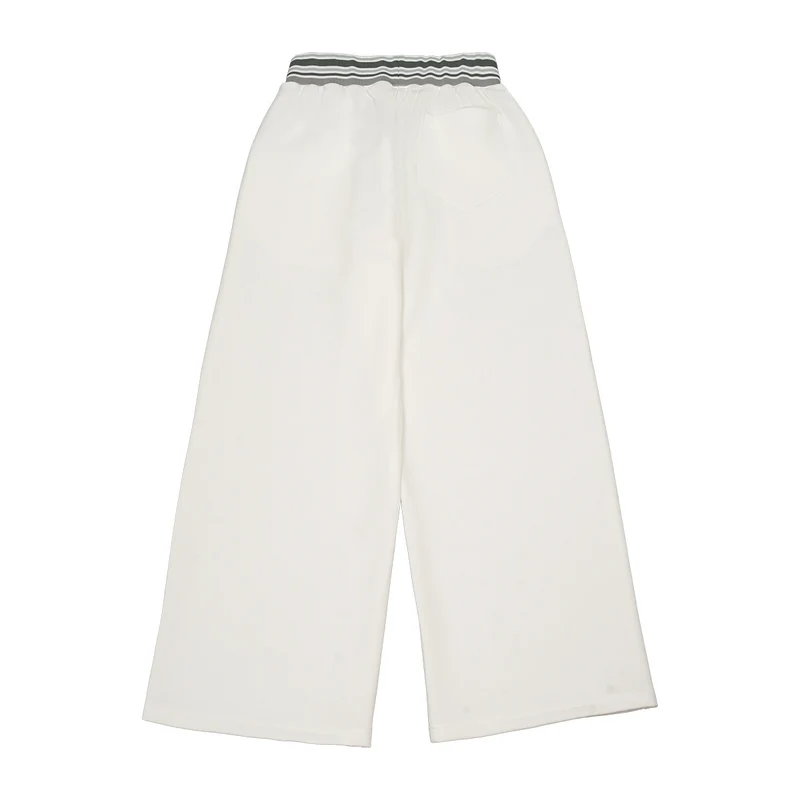 Damen Weite Culotte-Sweathose mit hohem Bund und gestreiftem Rippbündchen Drune