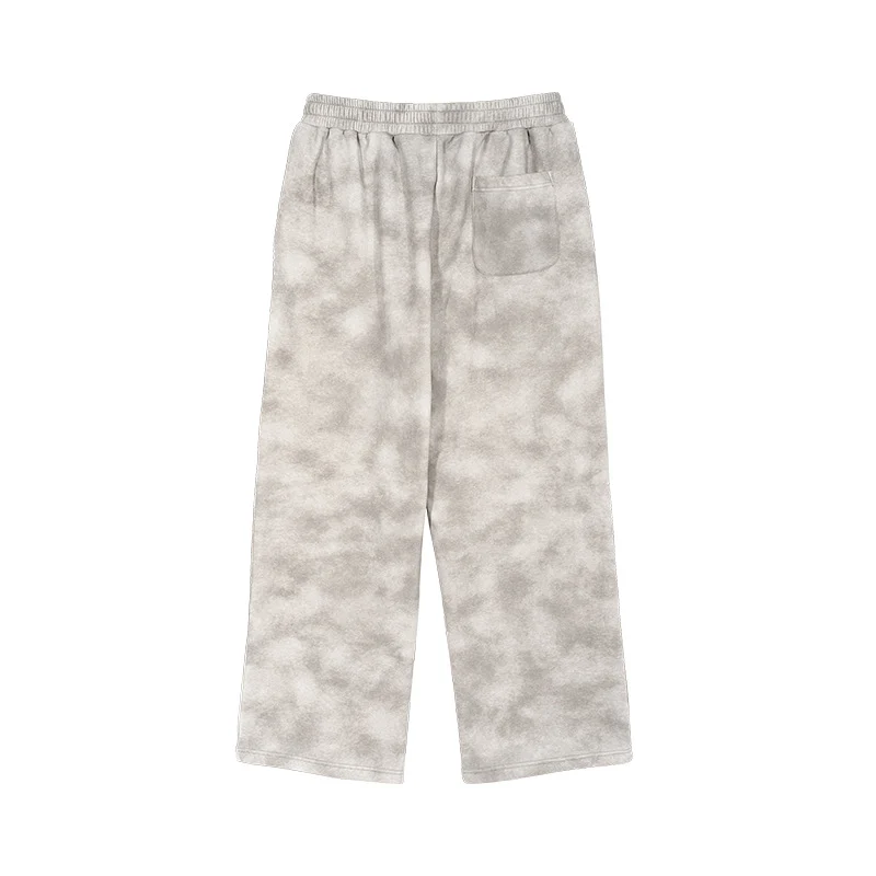 Damen Lässige Sweathose mit geradem Bein, Batik-Effekt und elastischem Bund Drune