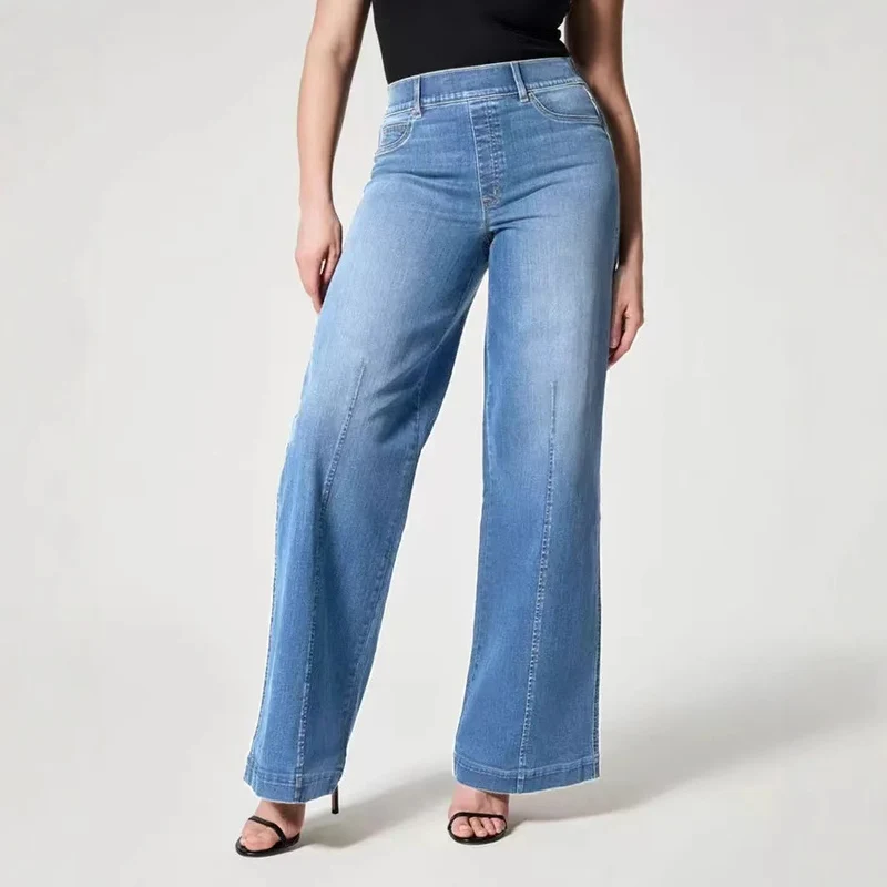 Damen Weite Jeans mit hohem Bund und dezenter Mittelnaht Drune