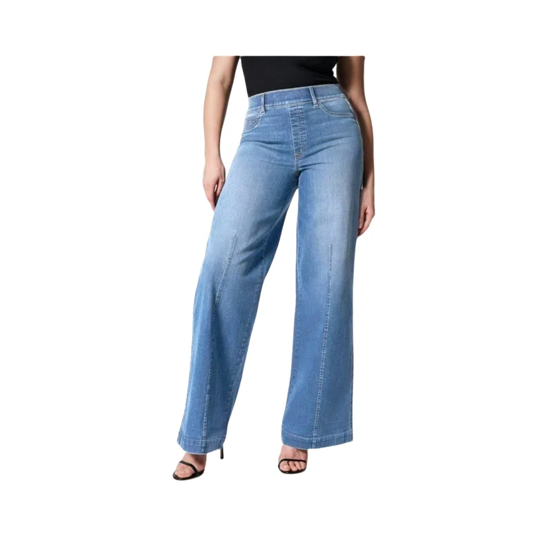 Damen Weite Jeans mit hohem Bund und dezenter Mittelnaht Drune