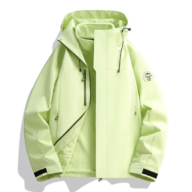 Herren Wetterfeste Softshelljacke mit Fleece‑Innenfutter, verstellbarer Kapuze & Reißverschluss‑Brusttasche Drune