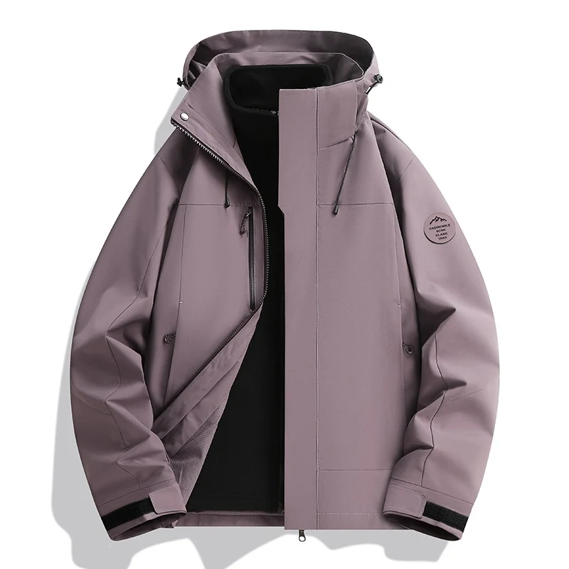 Herren Wetterfeste Softshelljacke mit Fleece‑Innenfutter, verstellbarer Kapuze & Reißverschluss‑Brusttasche Drune