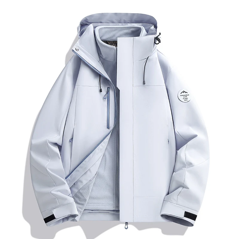 Herren Wetterfeste Softshelljacke mit Fleece‑Innenfutter, verstellbarer Kapuze & Reißverschluss‑Brusttasche Drune