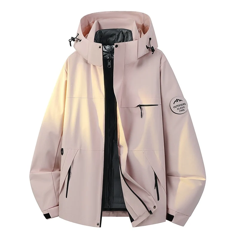 Herren Wetterfeste dreilagige Hardshelljacke mit verstellbarer Kapuze, verschweißten Nähten & Multifunktionstaschen Drune