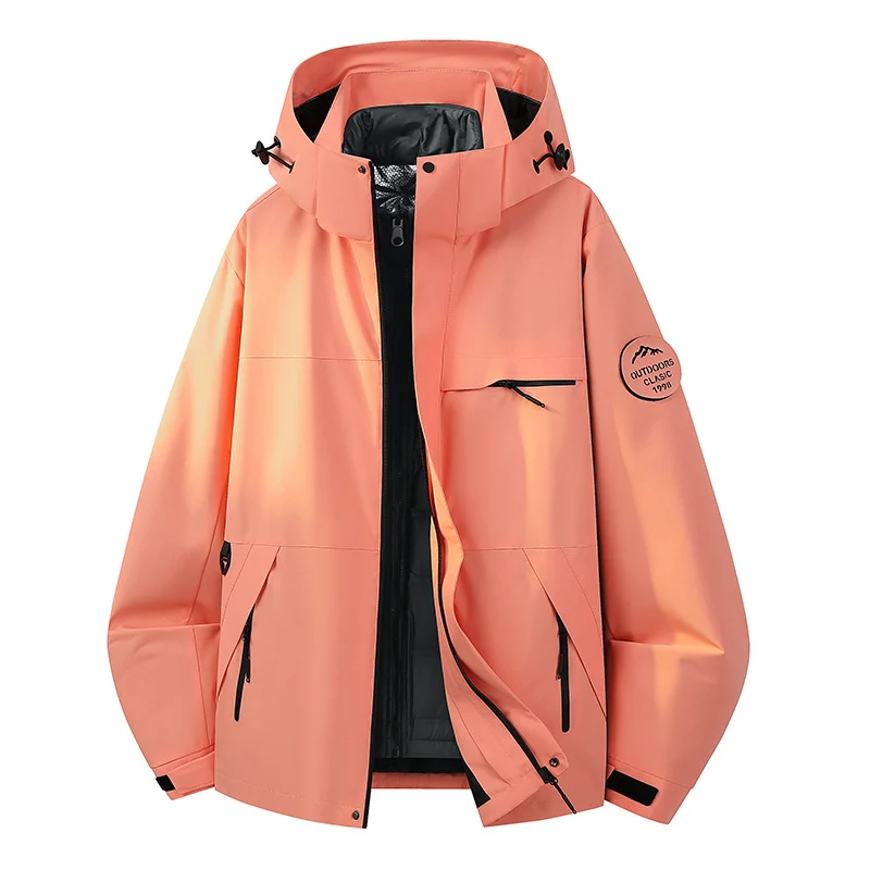 Herren Wetterfeste dreilagige Hardshelljacke mit verstellbarer Kapuze, verschweißten Nähten & Multifunktionstaschen Drune