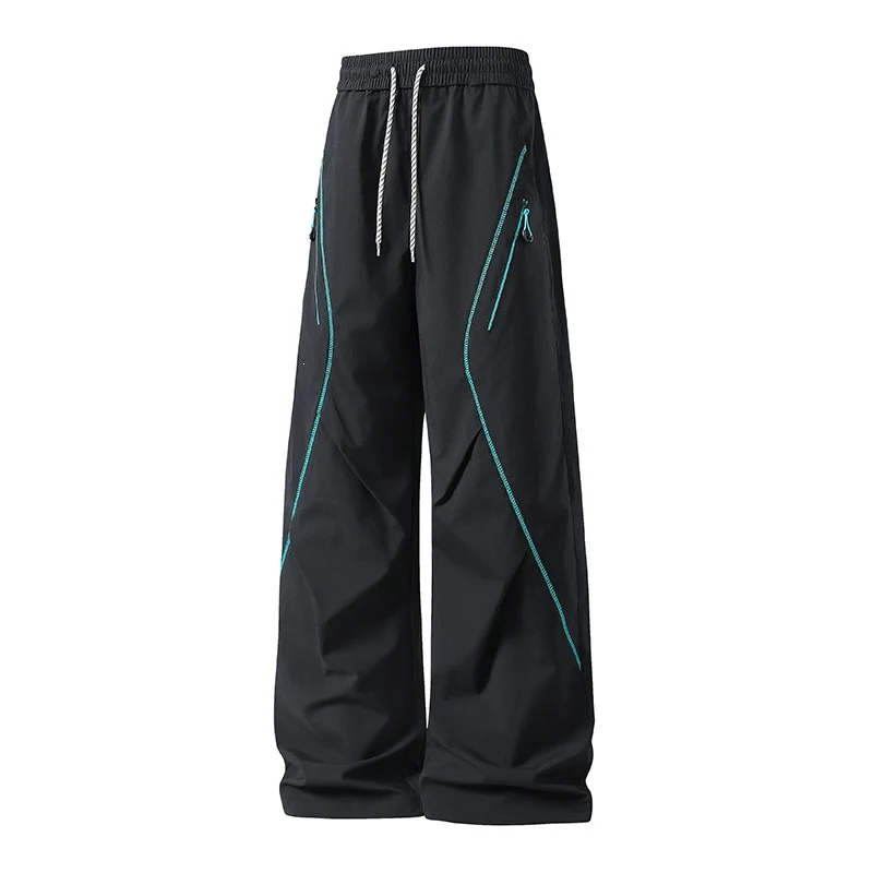 Herren Weite Utility-Jogginghose aus Funktionsnylon mit Kordelzug, Reißverschlusstaschen & kontrastierenden Nahtleisten Drune