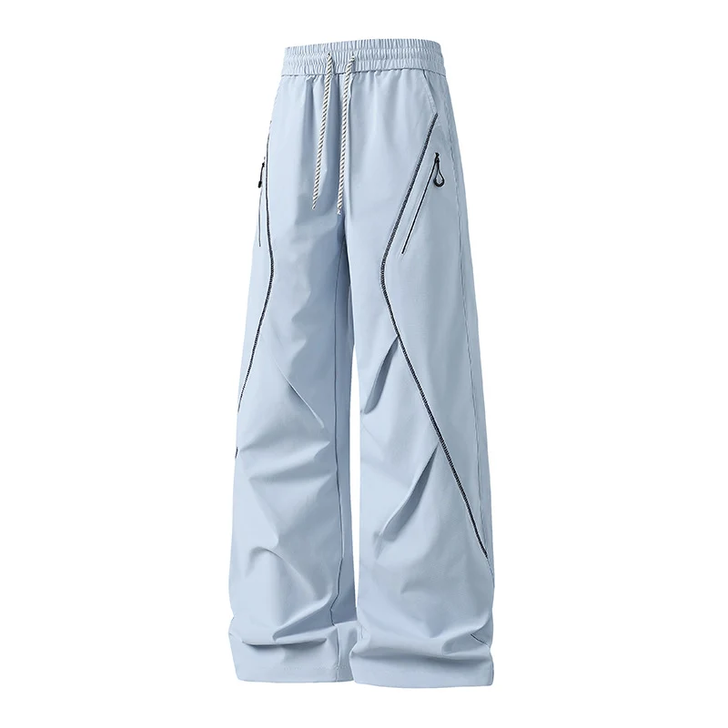 Herren Weite Utility-Jogginghose aus Funktionsnylon mit Kordelzug, Reißverschlusstaschen & kontrastierenden Nahtleisten Drune