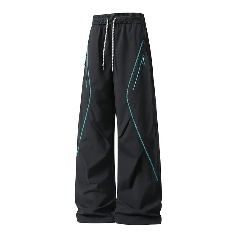 Herren Weite Utility-Jogginghose aus Funktionsnylon mit Kordelzug, Reißverschlusstaschen & kontrastierenden Nahtleisten Drune