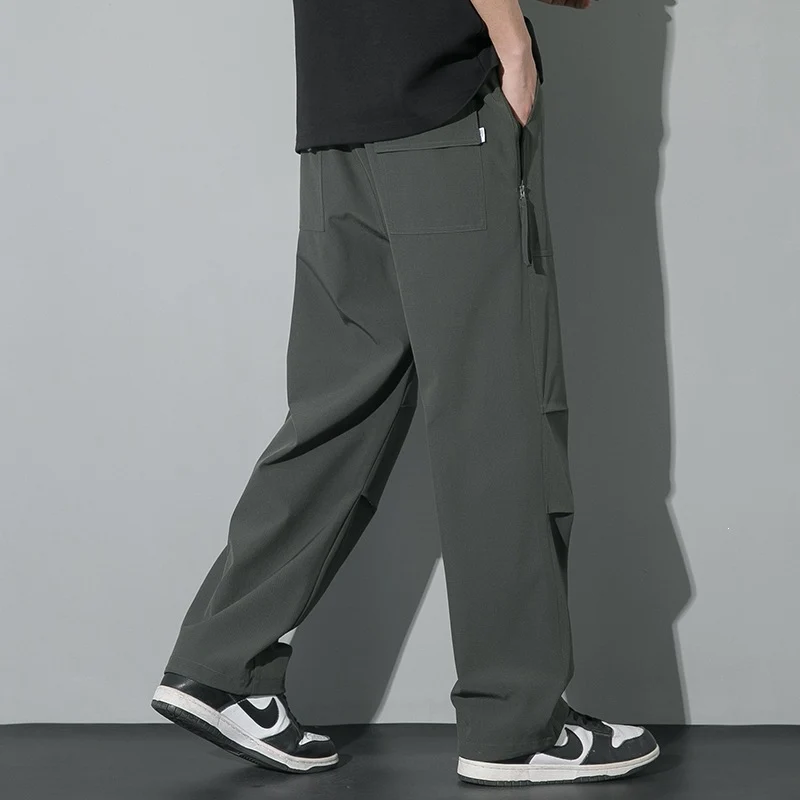Herren Weite Utility-Cargo-Hose mit Tunnelzugbund, Knieabnähern & verstellbarem Saum Drune