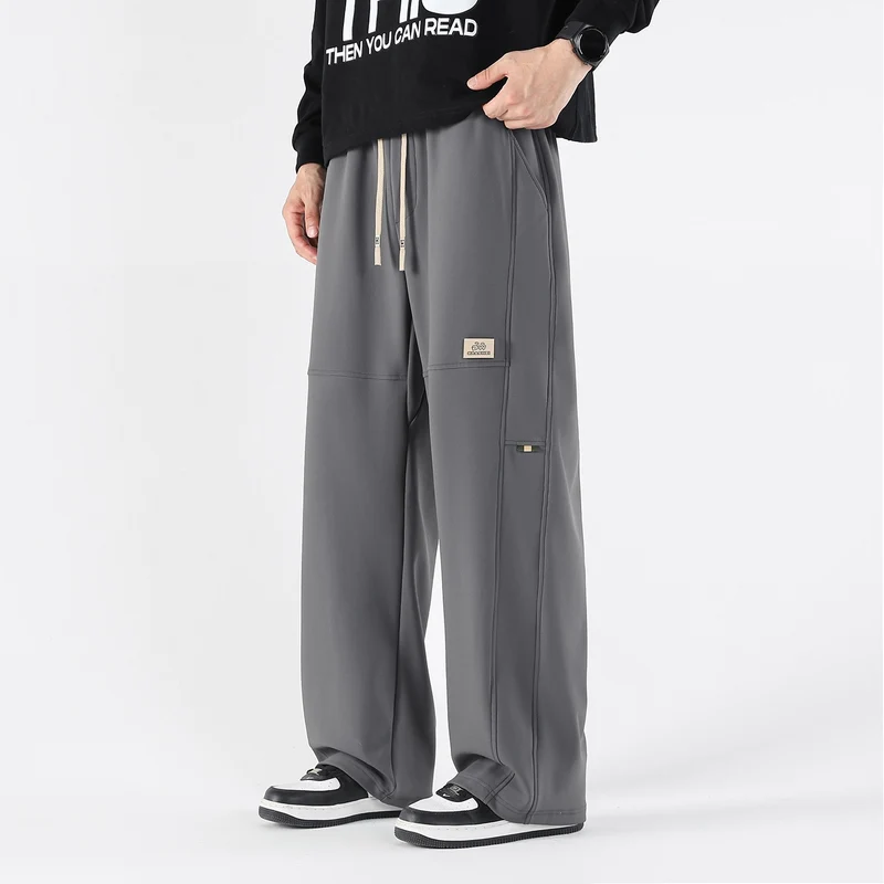 Herren Weite Relaxed-Freizeithose mit Tunnelzug & markanten Teilungsnähten Drune