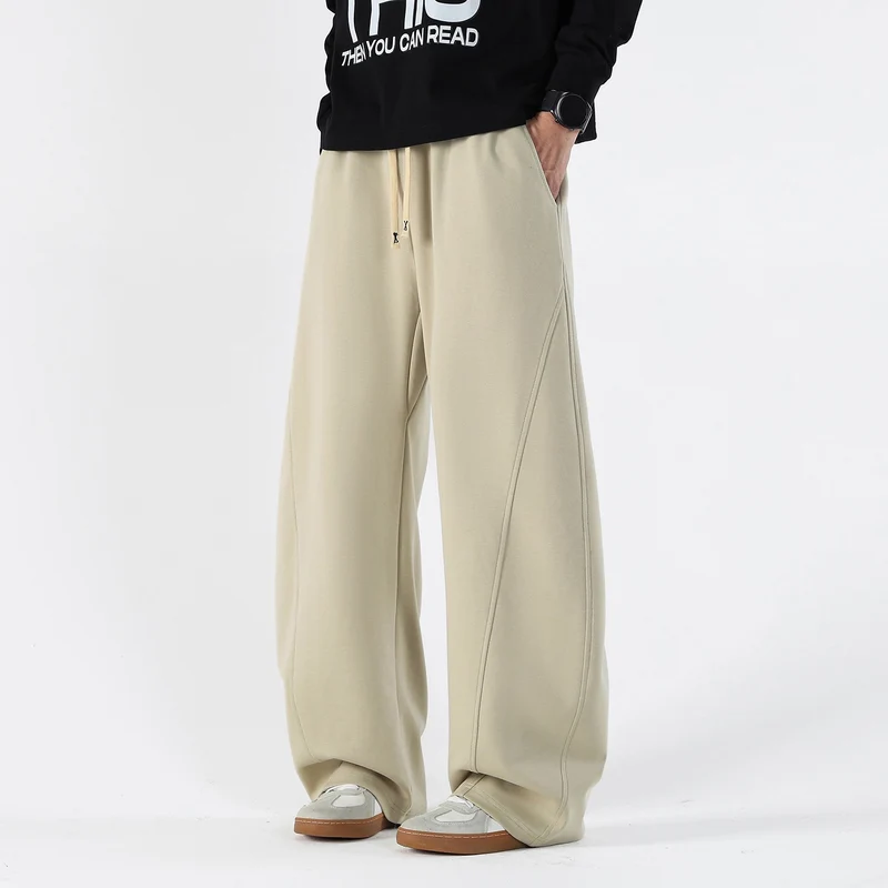 Herren Weite Relaxed-Freizeithose mit Tunnelzug & markanten Teilungsnähten Drune