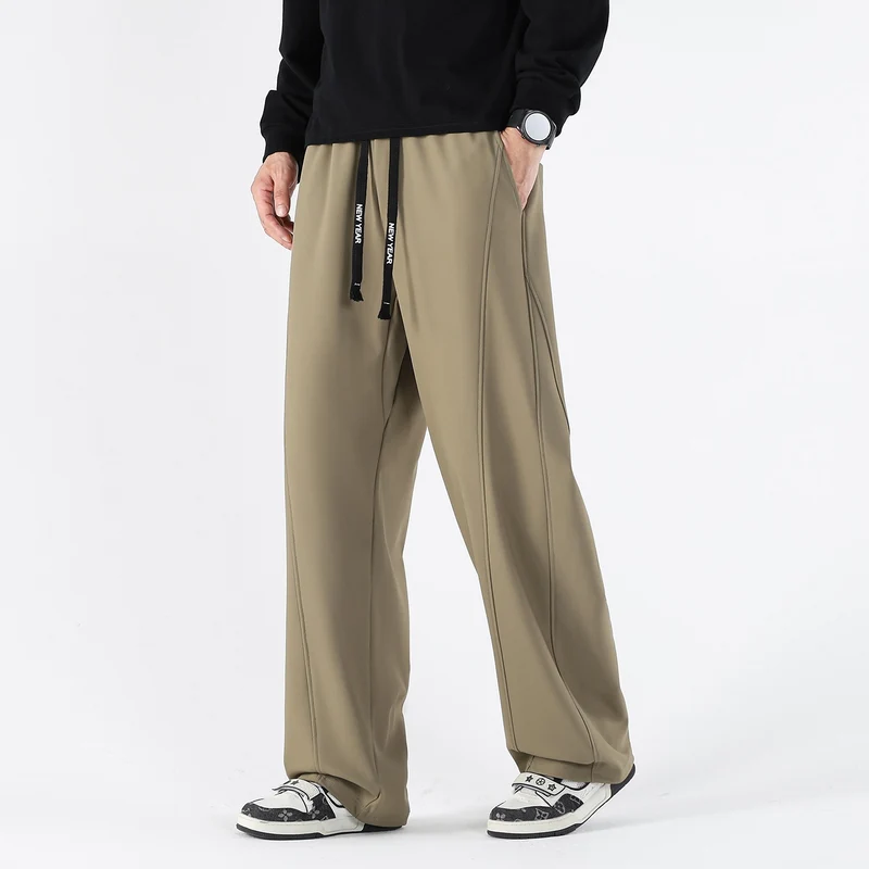 Herren Weite Relaxed-Freizeithose mit Tunnelzug & markanten Teilungsnähten Drune