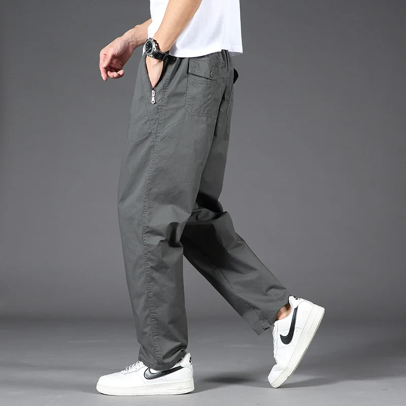 Herren Weite Relaxed-Chinohose mit geradem Bein & elastischem Komfortbund Drune