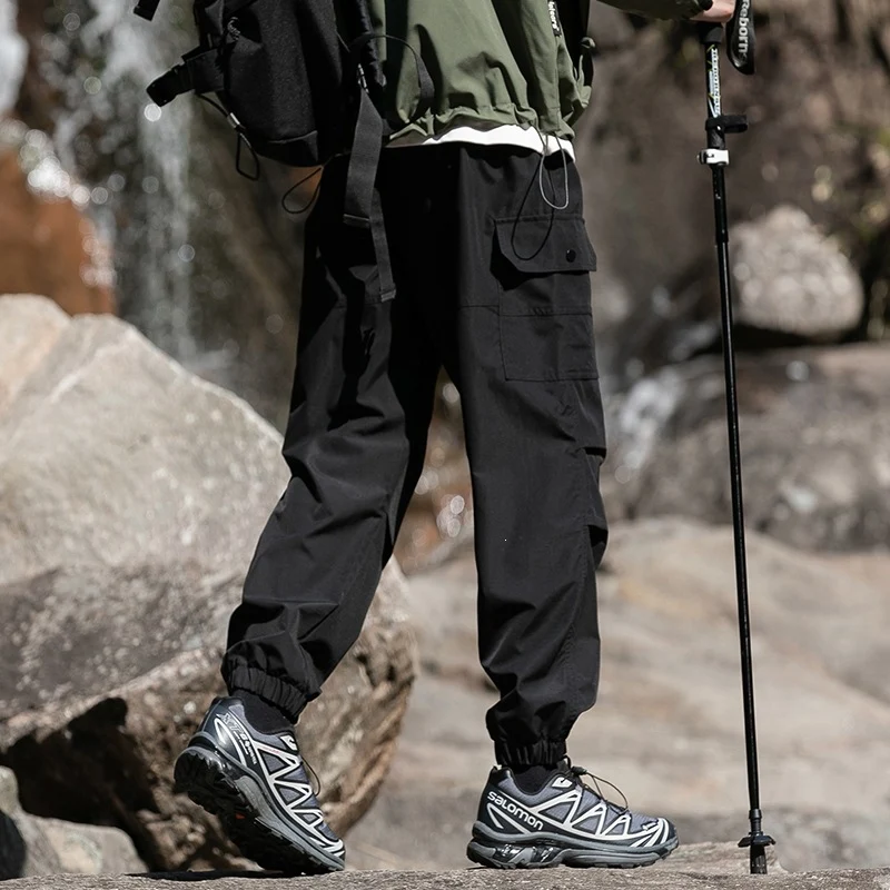 Herren Weite Relaxed-Cargo-Freizeithose mit Tunnelzugbund & Multifunktions‑Taschen Drune