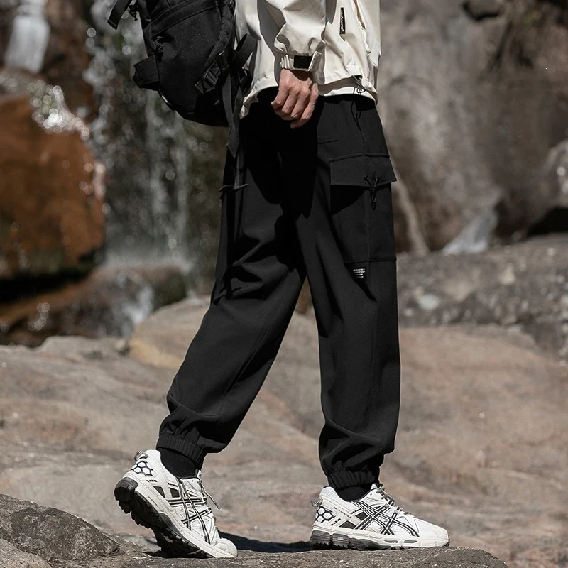 Herren Weite Relaxed-Cargo-Freizeithose mit Tunnelzugbund & Multifunktions‑Taschen Drune