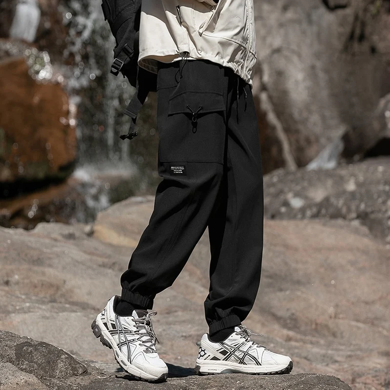 Herren Weite Relaxed-Cargo-Freizeithose mit Tunnelzugbund & Multifunktions‑Taschen Drune