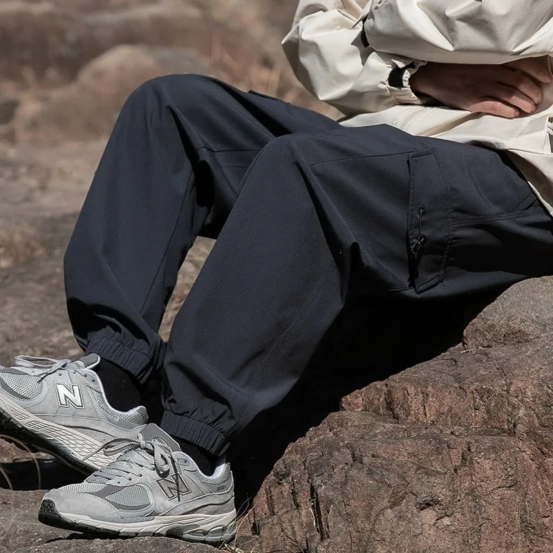 Herren Weite Relaxed-Cargo-Freizeithose mit Tunnelzugbund & Multifunktions‑Taschen Drune