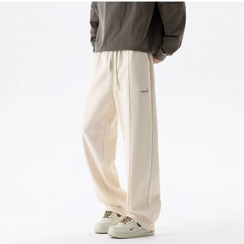 Herren Weite Relax-Jogginghose mit Tunnelzug, Multifunktionstasche & geradem Bein Drune
