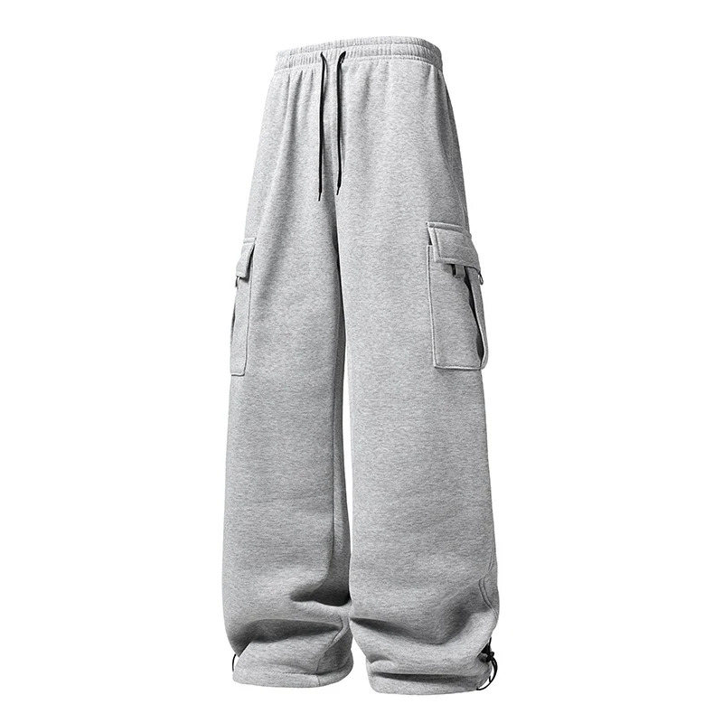 Herren Weite Cargo-Jogginghose mit Thermofleece, Tunnelzugbund & verstellbaren Beinabschlüssen Drune