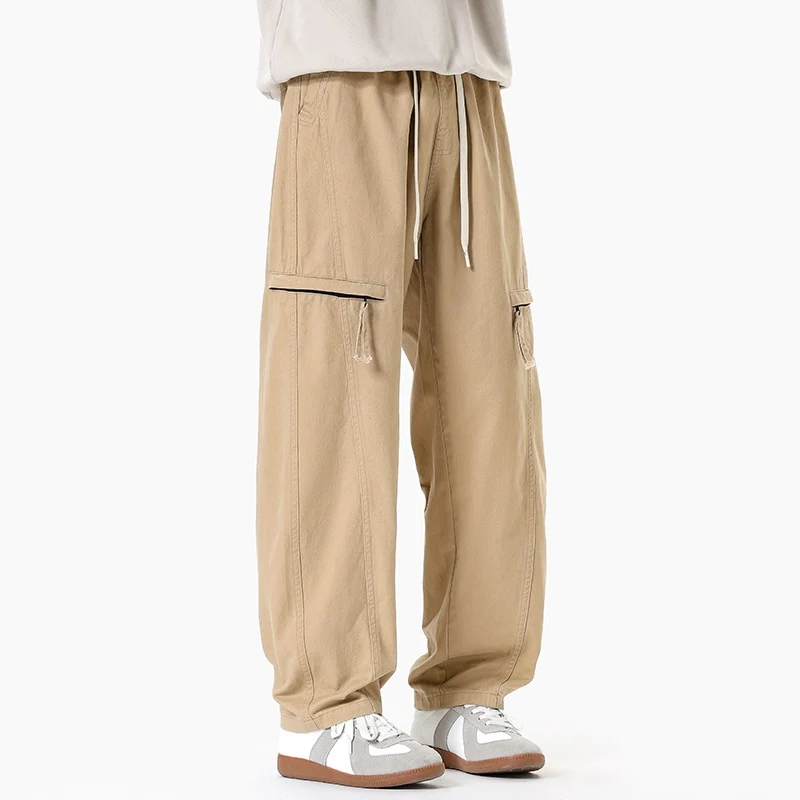 Herren Weite Cargo-Jogginghose im Baggy‑Schnitt mit Kordelbund & Mehrfachtaschen Drune