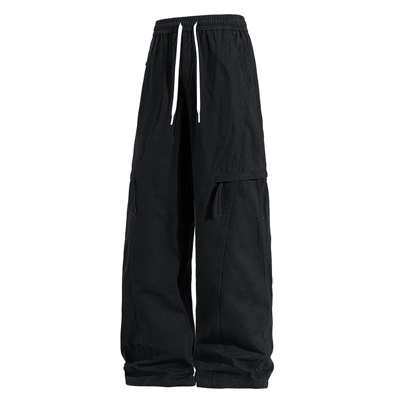 Herren Weite Cargo-Jogginghose im Baggy‑Schnitt mit Kordelbund & Mehrfachtaschen Drune