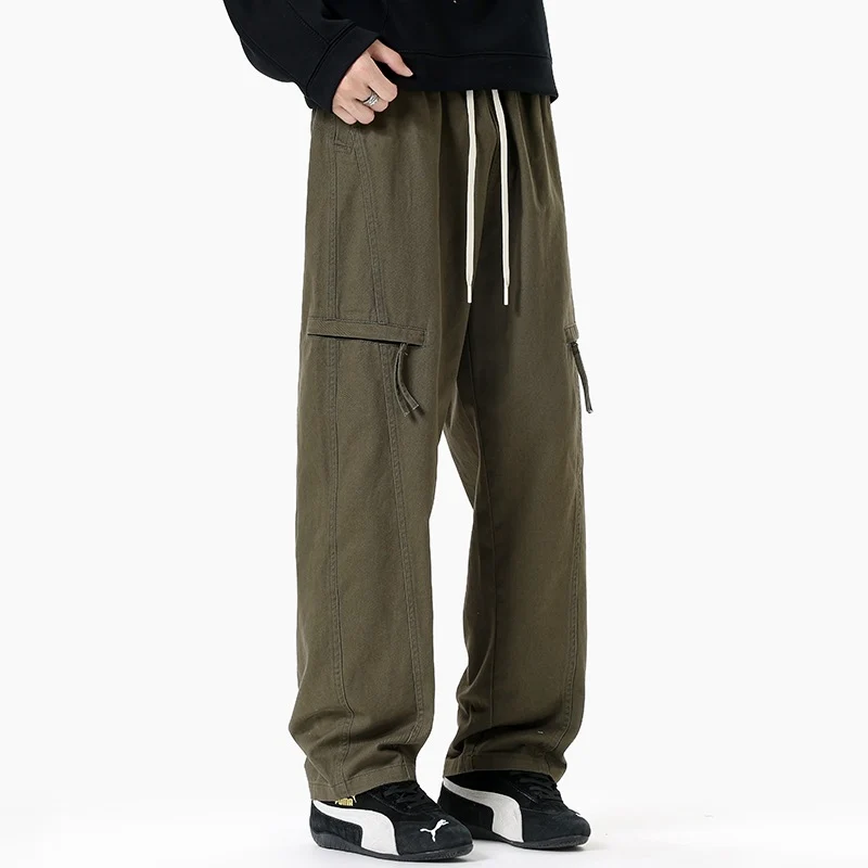 Herren Weite Cargo-Jogginghose im Baggy‑Schnitt mit Kordelbund & Mehrfachtaschen Drune