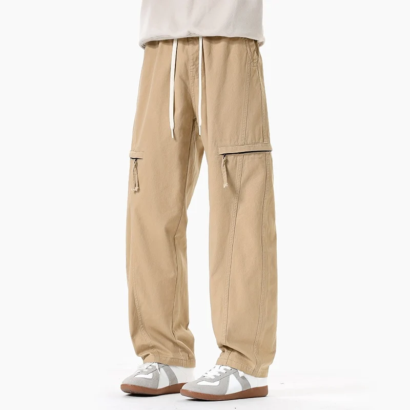 Herren Weite Cargo-Jogginghose im Baggy‑Schnitt mit Kordelbund & Mehrfachtaschen Drune