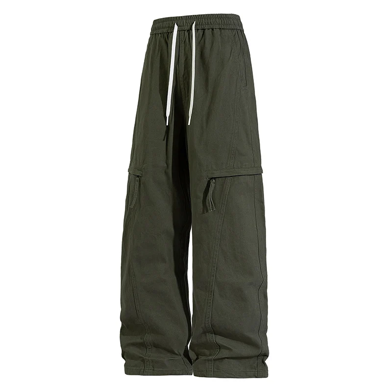 Herren Weite Cargo-Jogginghose im Baggy‑Schnitt mit Kordelbund & Mehrfachtaschen Drune