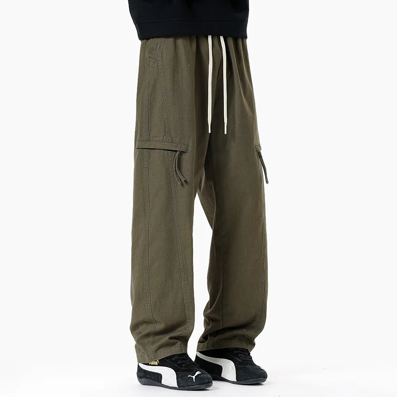 Herren Weite Cargo-Jogginghose im Baggy‑Schnitt mit Kordelbund & Mehrfachtaschen Drune