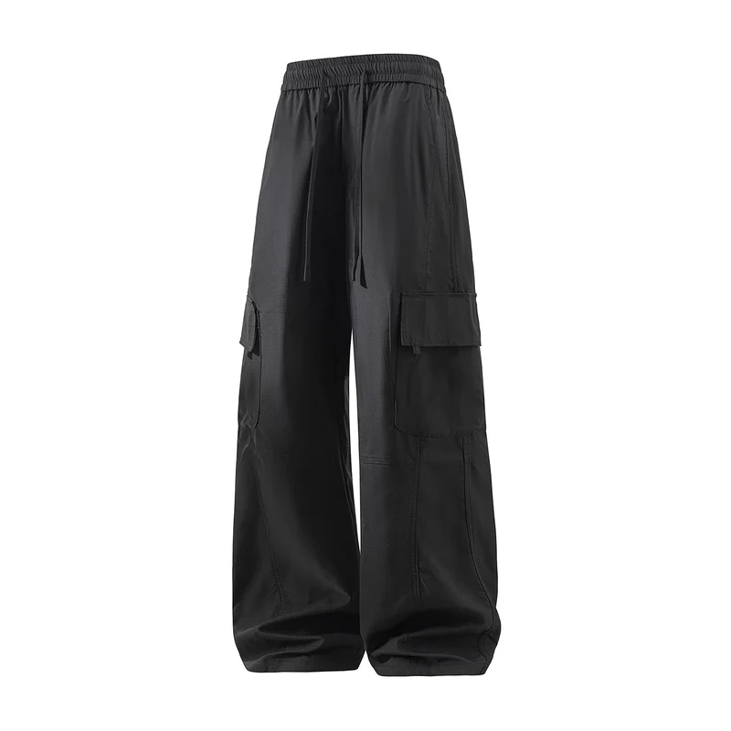 Herren Weite Cargo-Hose mit Tunnelzugbund, Utility‑Klappentaschen & entspannter Baggy‑Silhouette Drune
