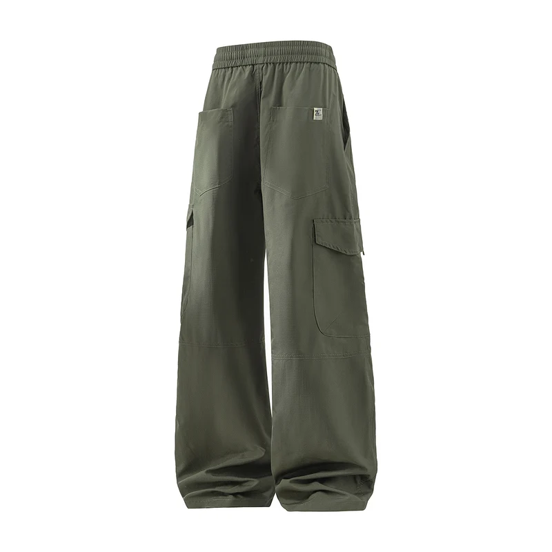 Herren Weite Cargo-Hose mit Tunnelzugbund, Utility‑Klappentaschen & entspannter Baggy‑Silhouette Drune