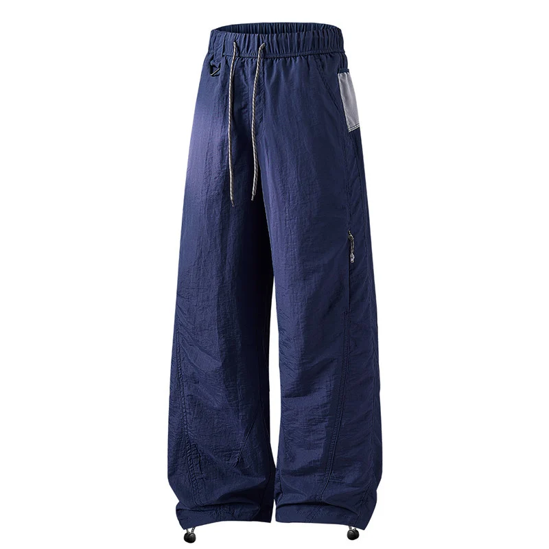 Herren Weite Cargo-Freizeithose mit elastischem Bund, Tunnelzug und Reißverschlusstaschen Drune