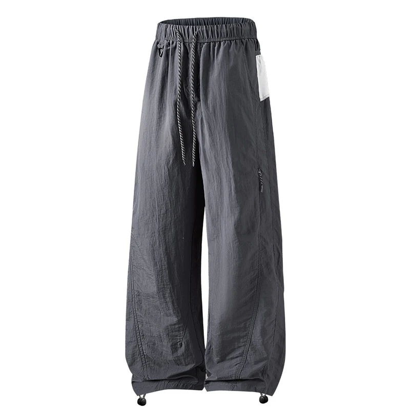 Herren Weite Cargo-Freizeithose mit elastischem Bund, Tunnelzug und Reißverschlusstaschen Drune