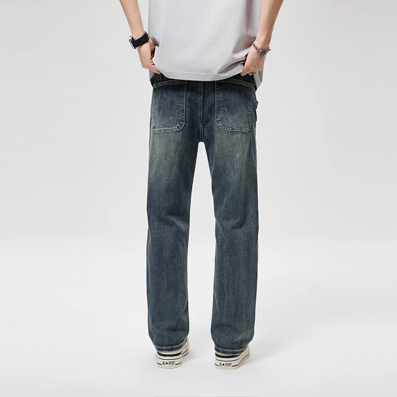 Herren Weite Baggy-Jeans mit markanten Teilungsnähten, hohem Komfortbund & Utility-Taschen Drune