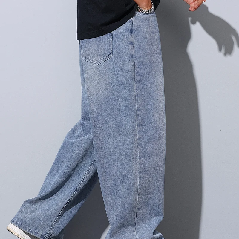Herren Weite Baggy-Jeans aus leichtem Denim mit tiefer Schrittführung Drune