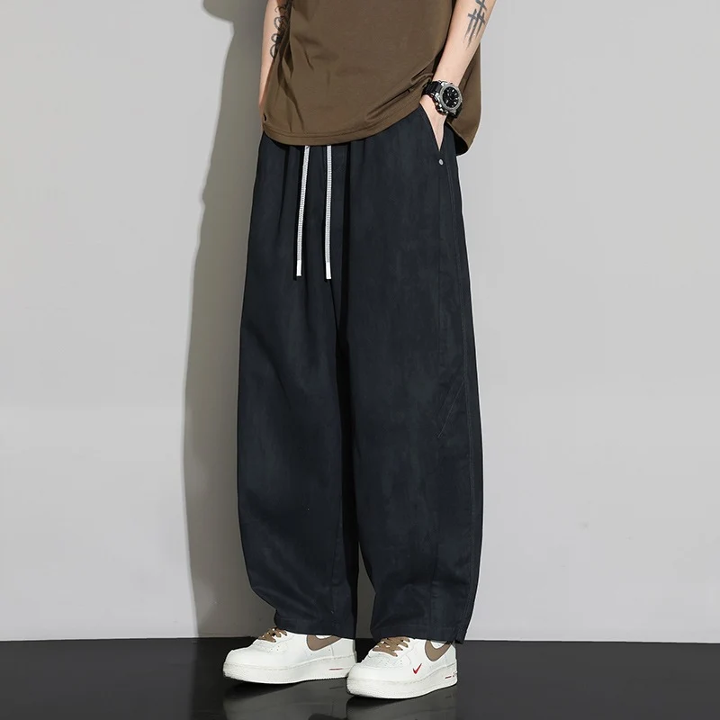 Herren Weite Baggy-Freizeithose mit Tunnelzugbund & Kordelzug Drune