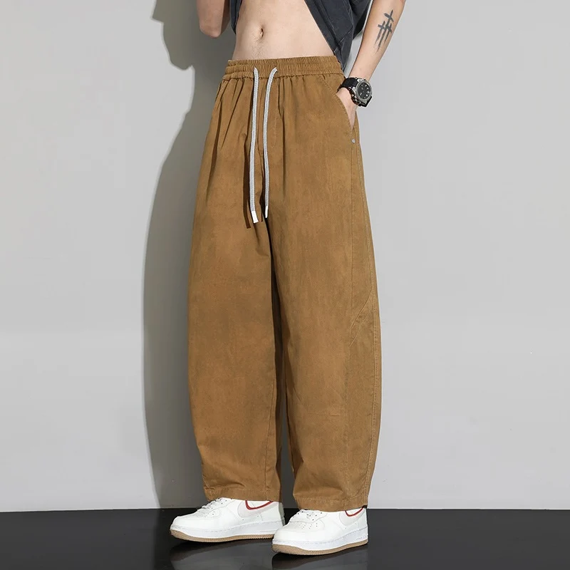 Herren Weite Baggy-Freizeithose mit Tunnelzugbund & Kordelzug Drune
