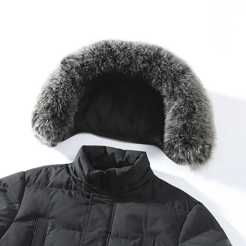 Herren Wattierter Parka im Duffle‑Stil mit Kapuze und großen Pattentaschen Drune