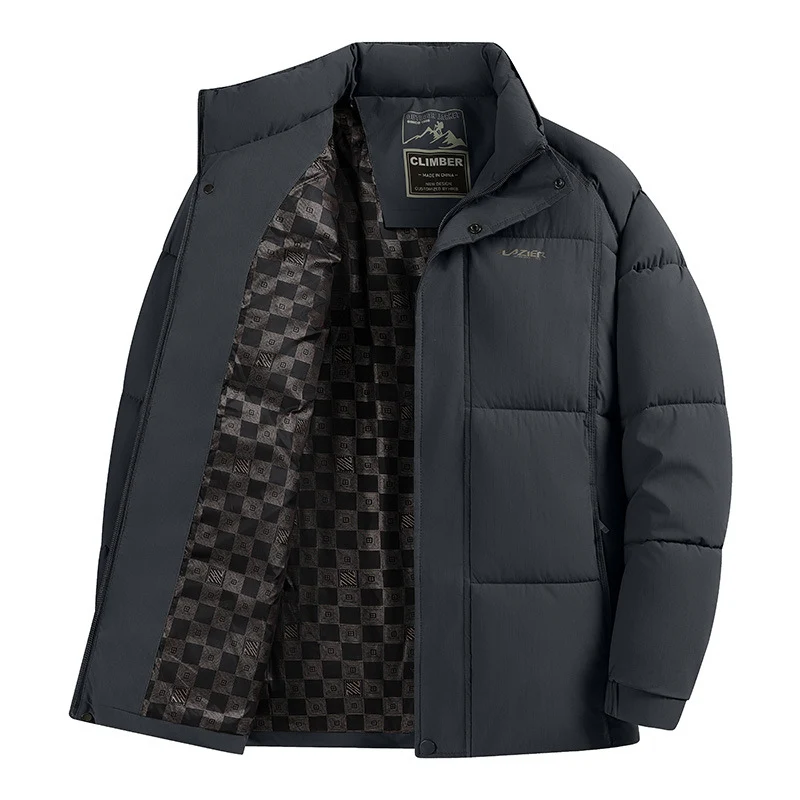 Herren Wattierte Winter-Steppjacke mit Stehkragen, Thermofutter & verdeckter Reißverschluss Drune