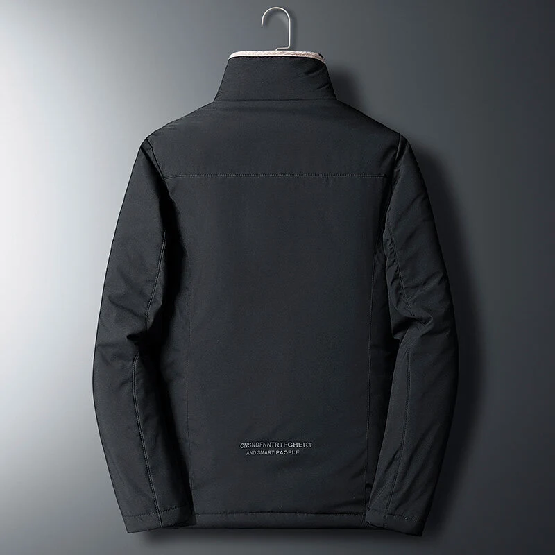 Herren Wattierte Übergangsjacke mit Teddyfutter und hohem Stehkragen Drune