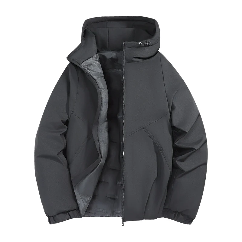 Herren Wattierte Übergangsjacke mit Kapuze, wind- und wasserabweisender Hülle & minimalistischer Stepp-Optik Drune