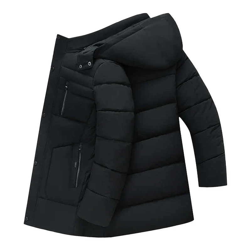 Herren Wattierte Parka-Jacke mit Kapuze, Teddyfutter & winddichter Isolierung Drune