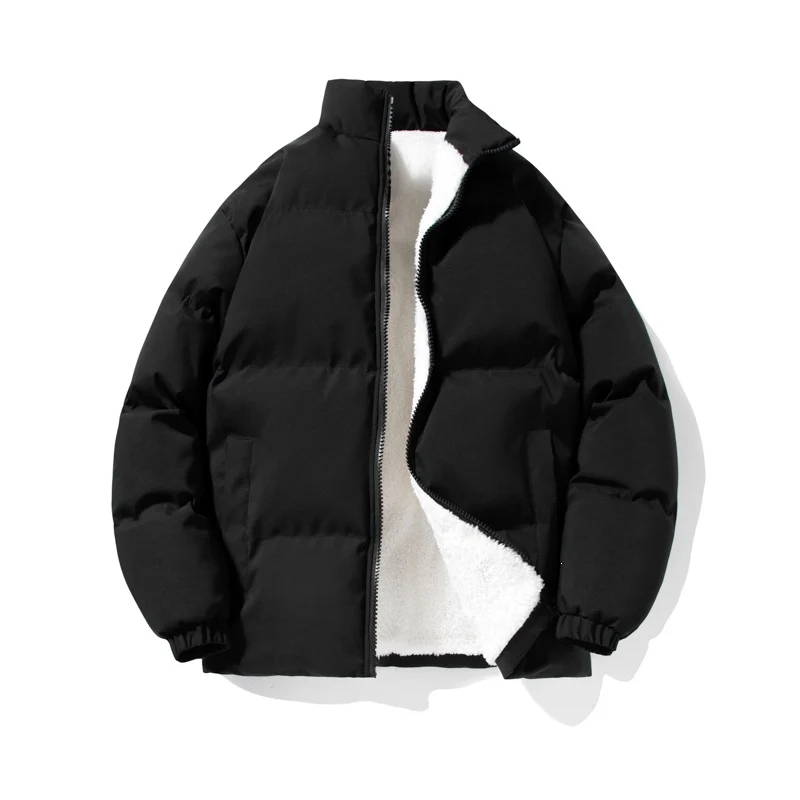 Herren Wattierte Oversize-Steppjacke mit Teddyfutter und hohem Stehkragen Drune