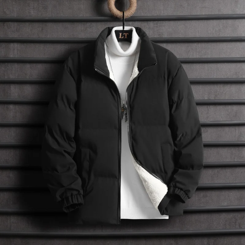 Herren Wattierte Oversize-Steppjacke mit Teddyfutter und hohem Stehkragen Drune
