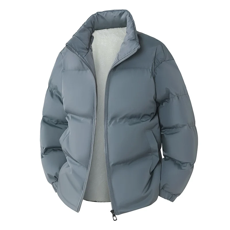 Herren Wattierte Oversize-Steppjacke mit Teddyfutter und hohem Stehkragen Drune
