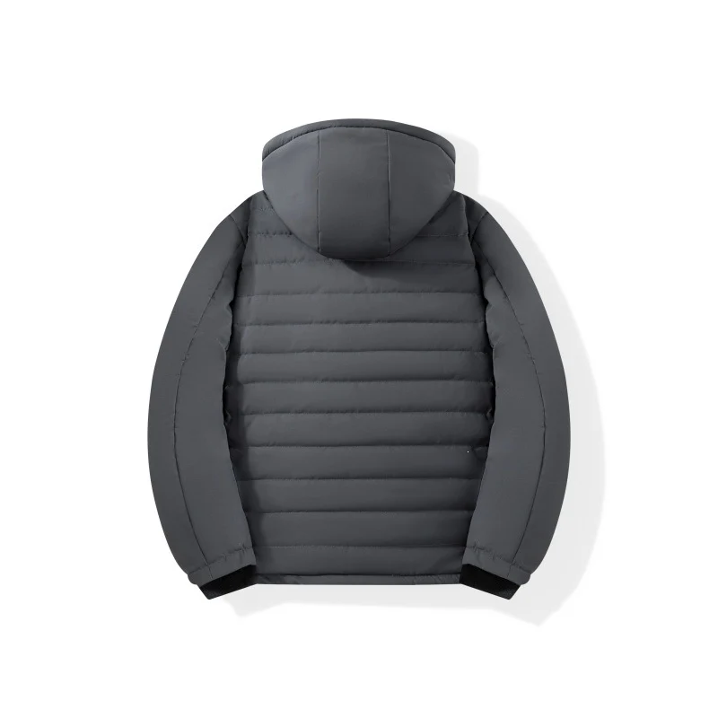 Herren Wattierte Kapuzenjacke mit Teddyfutter, winddichter Außenhülle & Reißverschlusstaschen Drune