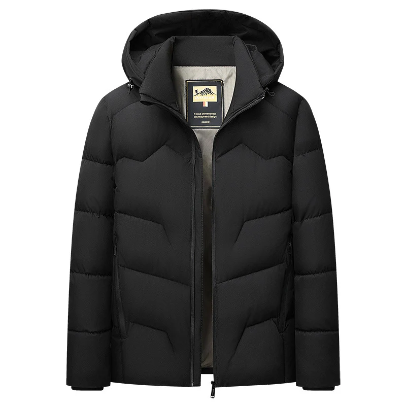 Herren Wattierte Kapuzen‑Thermojacke mit winddichter Außenhülle & Reißverschlusstaschen Drune