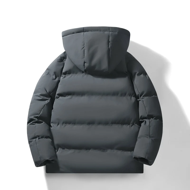 Herren Wattierte Kapuzen‑Thermo‑Steppjacke mit winddichter Hülle & versteckter Druckknopfblende Drune