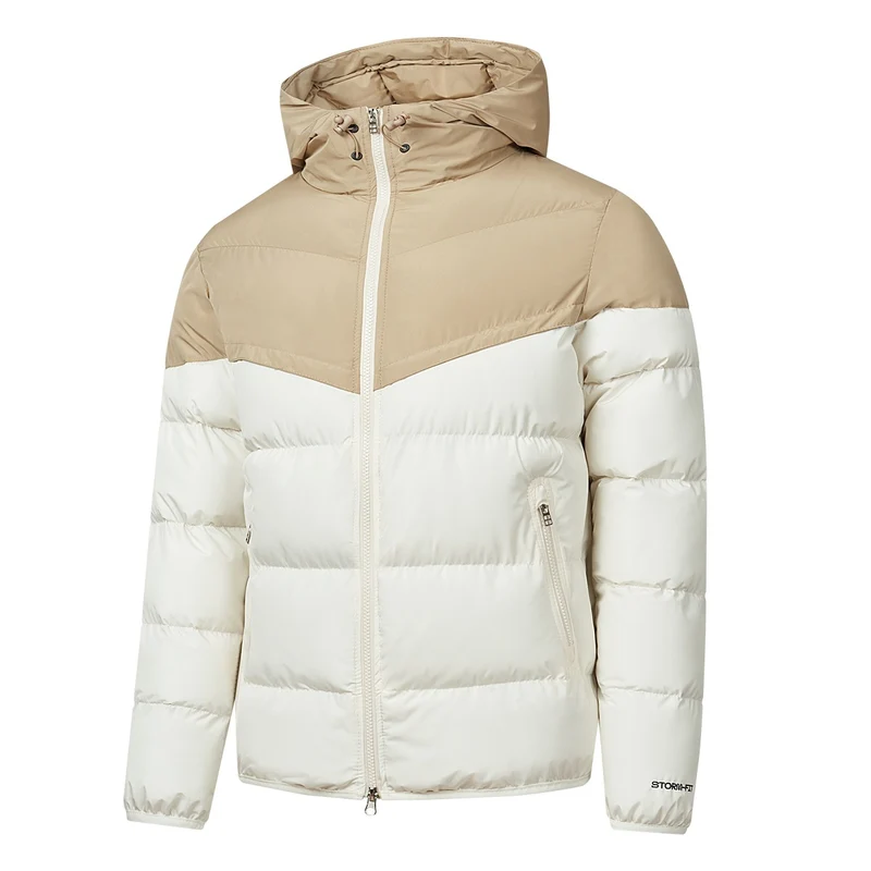 Herren Wattierte Kapuzen-Steppjacke mit Thermoisolierung, Zwei-Wege-Reißverschluss & verdeckten Reißverschlusstaschen Drune