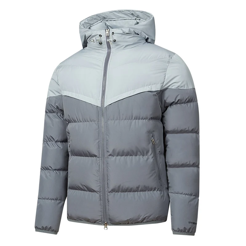Herren Wattierte Kapuzen-Steppjacke mit Thermoisolierung, Zwei-Wege-Reißverschluss & verdeckten Reißverschlusstaschen Drune